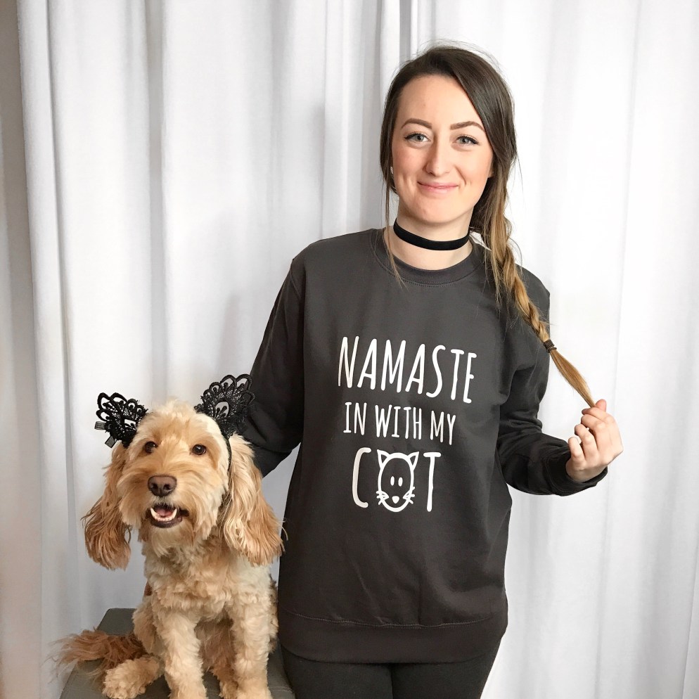 Namaste in with my cat jumper