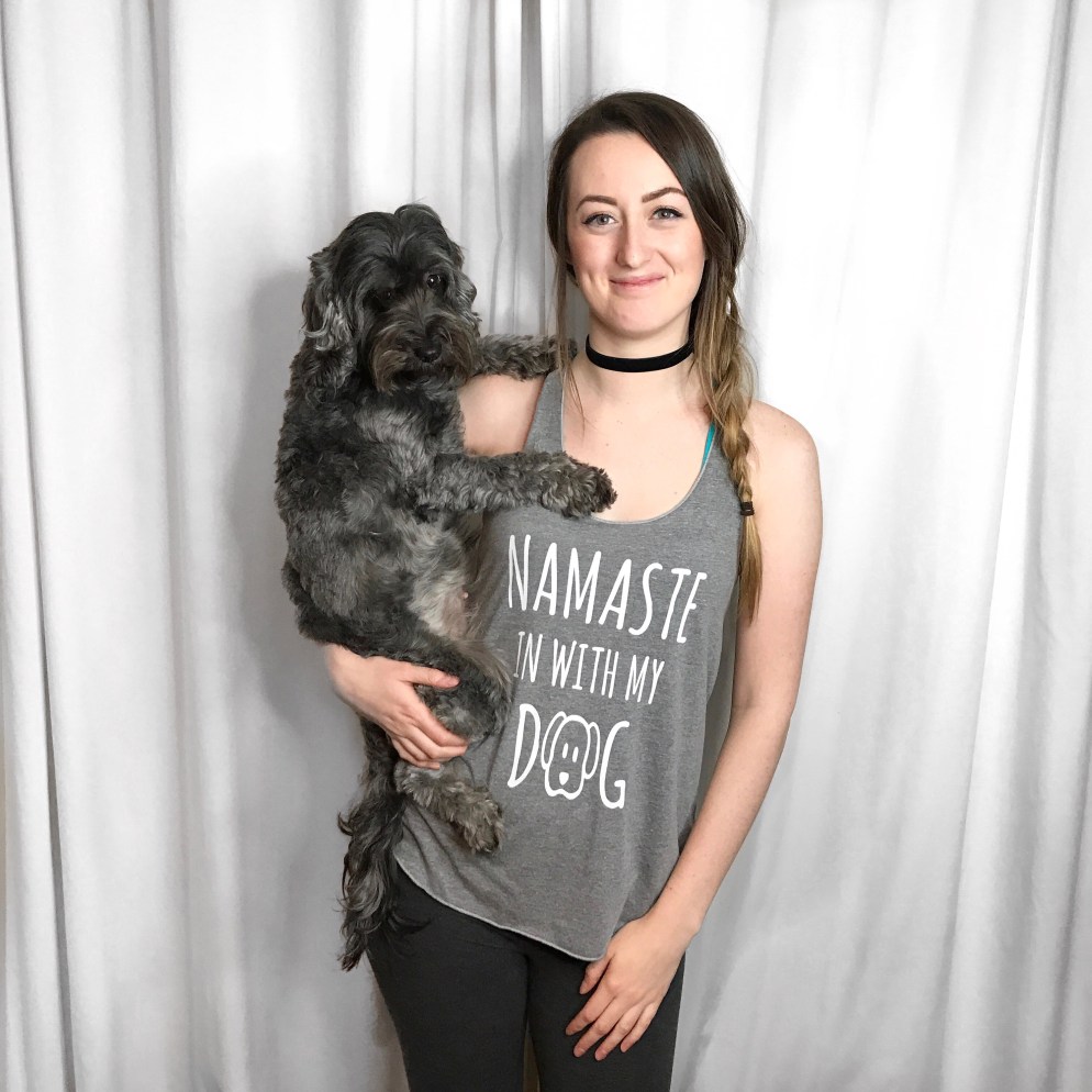 Namaste in with my dog tank top
