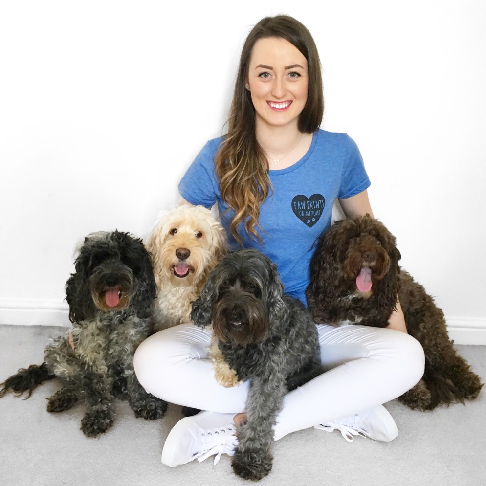 Pawprints on my heart blue t-shirt