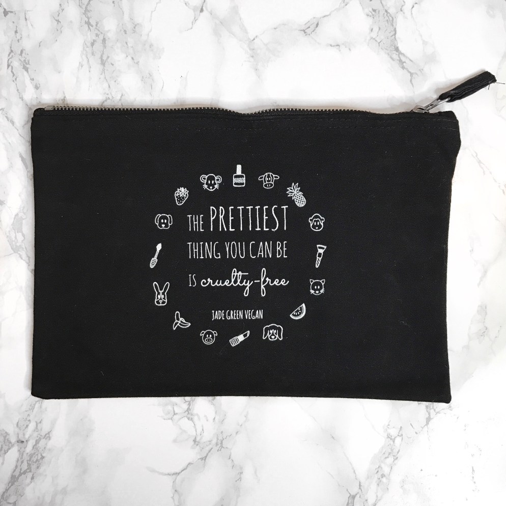 THE PRETTIEST THING YOU CAN BE IS CRUELTY FREE COSMETICS BAG