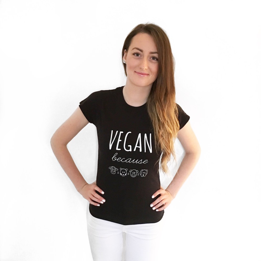 Vegan because black t-shirt