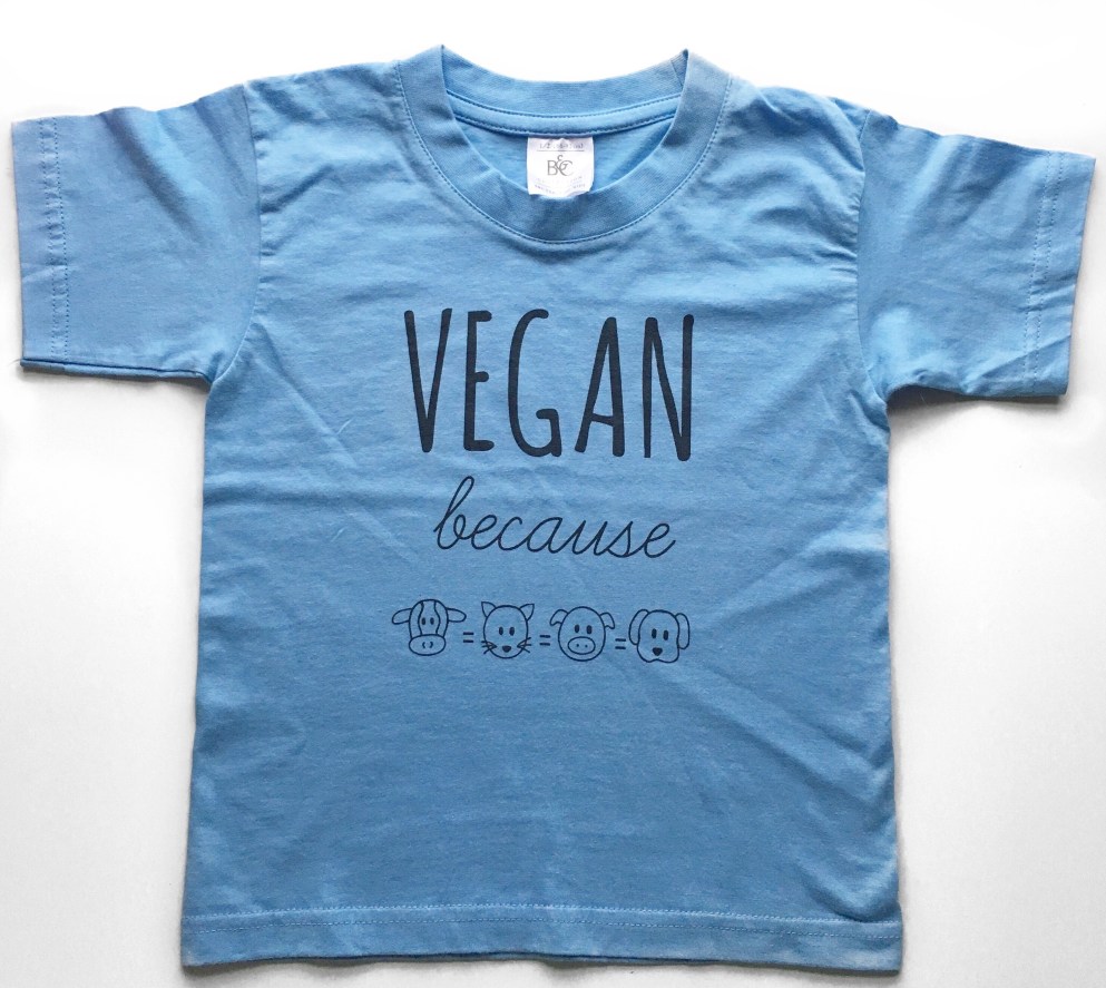 Vegan because blue kids tee
