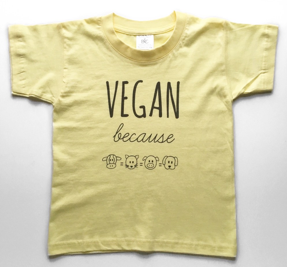 Vegan because yellow kids tee